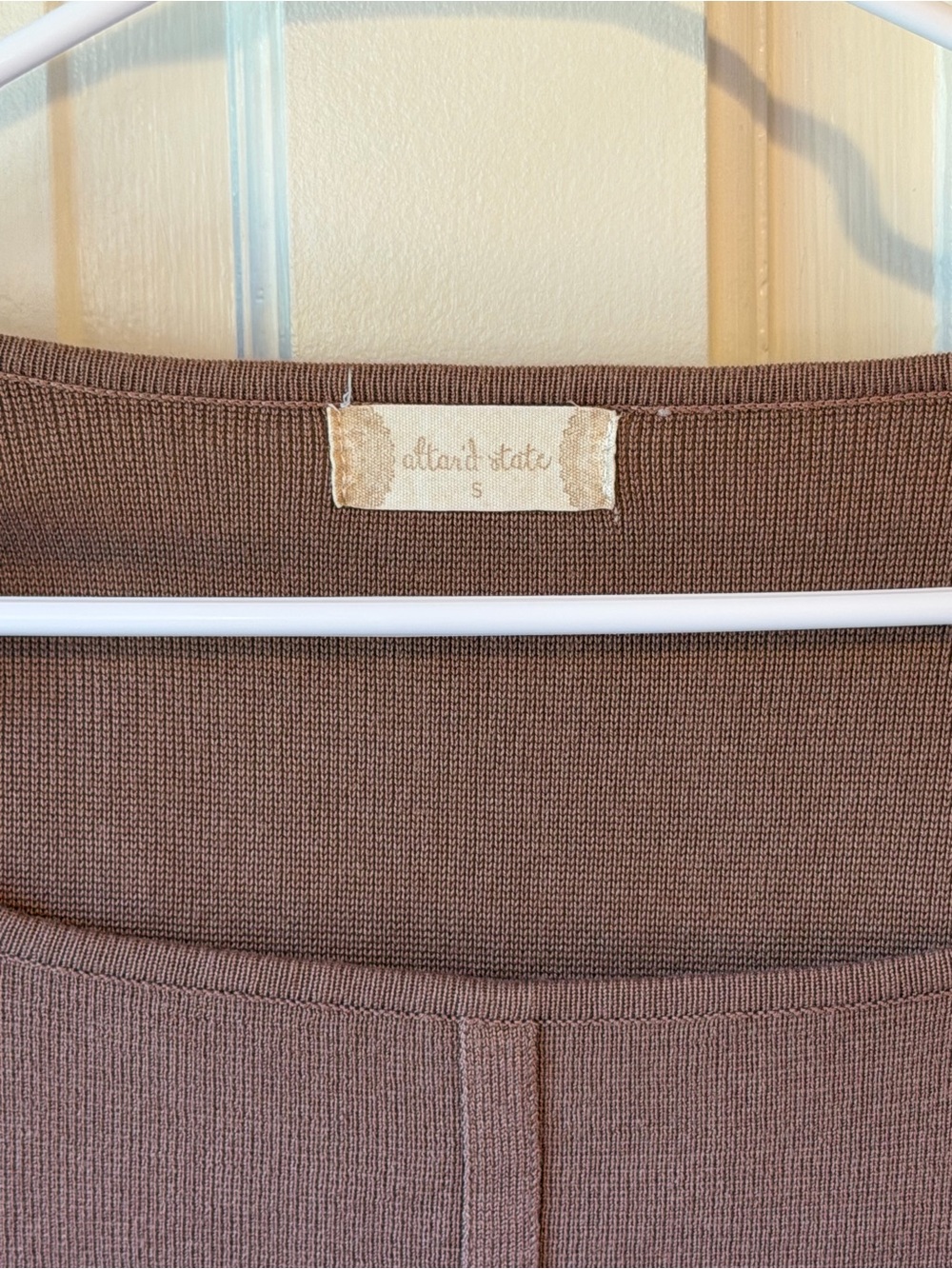 Altar'd State Brown Square-Neck Cropped Ribbed Top - Picture 2 of 3